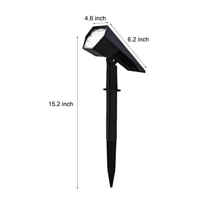 Solar Spotlight Outdoor Adjustable Garden Spike Light LED IP65 Warm White RGB 3W 210LM Auto Dusk to Dawn Black 2 Pack