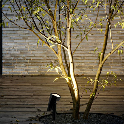 Solar Spotlight Outdoor Adjustable Garden Spike Light LED IP65 Warm White RGB 3W 210LM Auto Dusk to Dawn Black 2 Pack