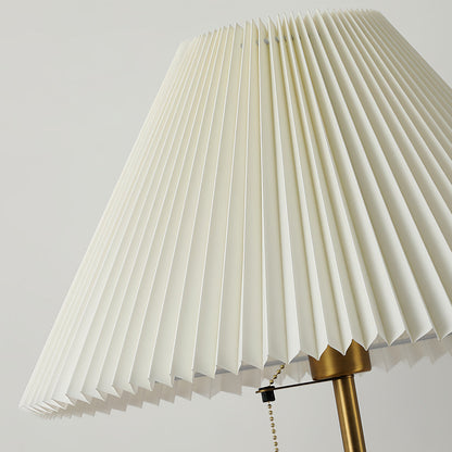 Modern Floor Lamp Solid Wood E27 LED Pleated Linen Shade Pull Chain Dimmable Remote Walnut Nordic American Country 62 Inch
