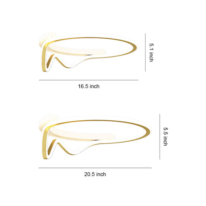 Abstract Loop Geometric Flush Mount Silicone Gold Black White Two Sizes