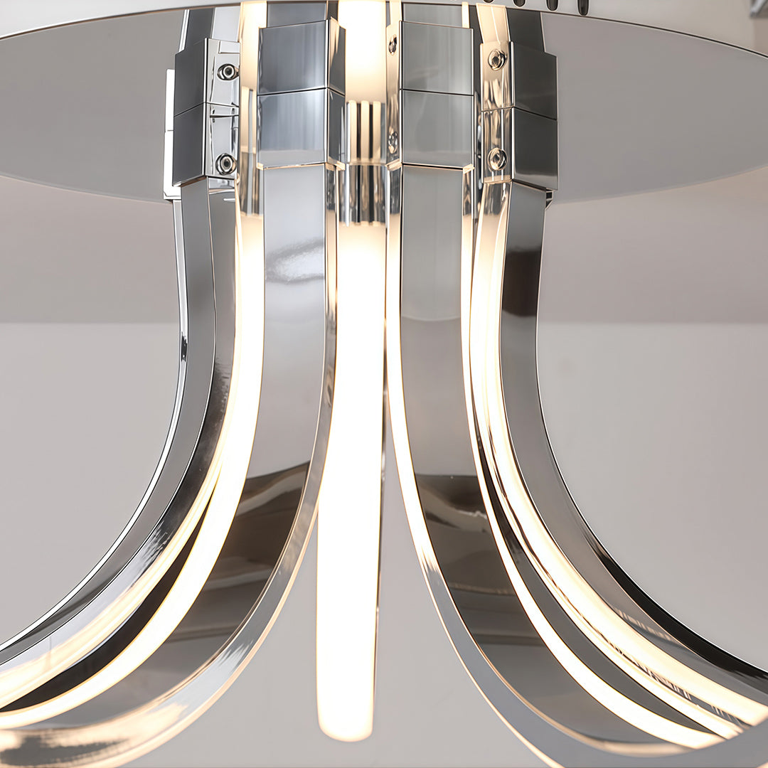 Nordic Starburst Multi-Arm Silicone LED Flush Mount in Black, White, or Chrome with Dimmable Option in Two Sizes