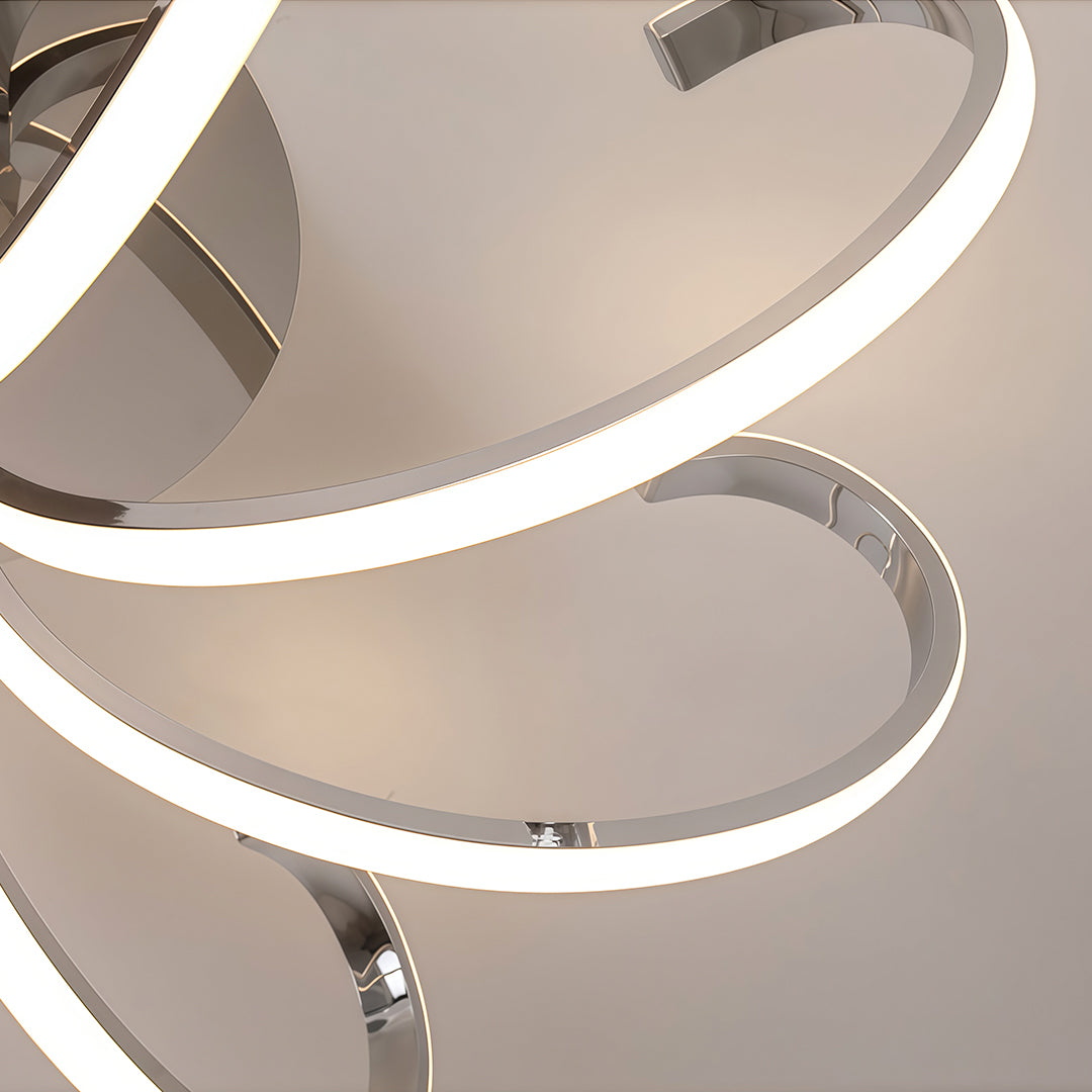 Nordic Starburst Multi-Arm Silicone LED Flush Mount in Black, White, or Chrome with Dimmable Option in Two Sizes