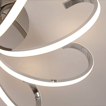 Nordic Starburst Multi-Arm Silicone LED Flush Mount in Black, White, or Chrome with Dimmable Option in Two Sizes