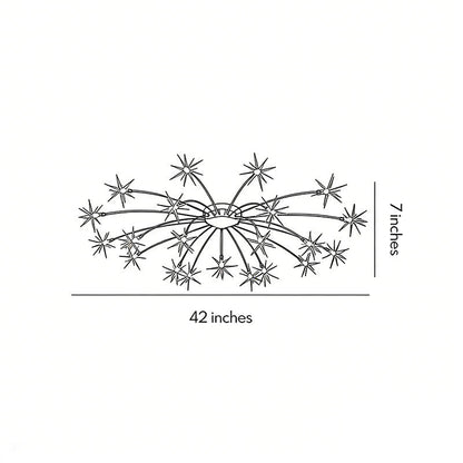 Starburst Flush Mount Chandelier Chrome Crystal 28 G4 LED 3000K 6000K 45 Inch