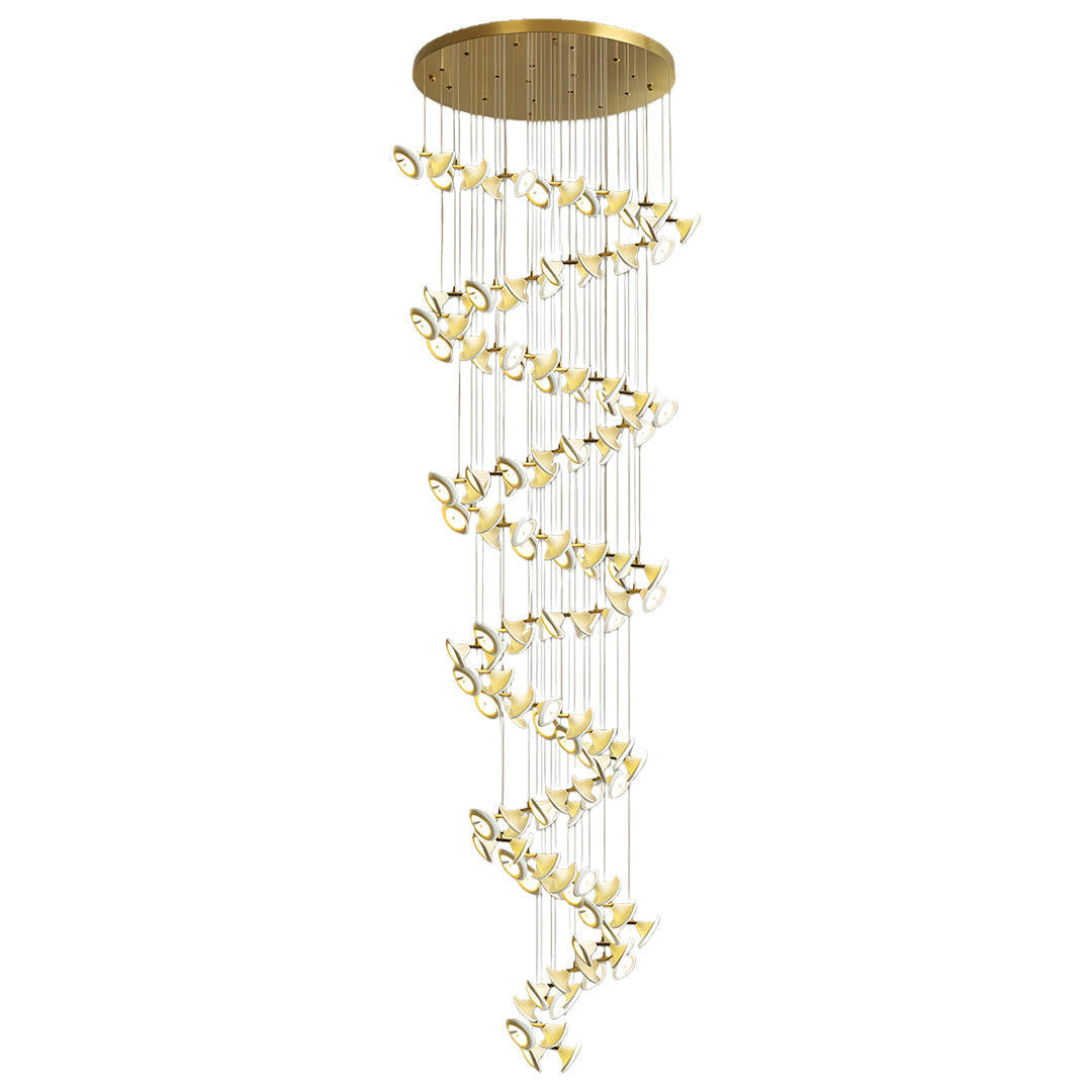 Ceramic Tulip Chandelier Gold Stainless Steel G4 French Style 7 Sizes Warm White