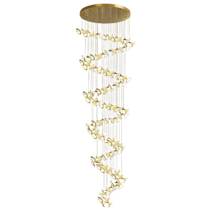 Ceramic Tulip Chandelier Gold Stainless Steel G4 French Style 7 Sizes Warm White