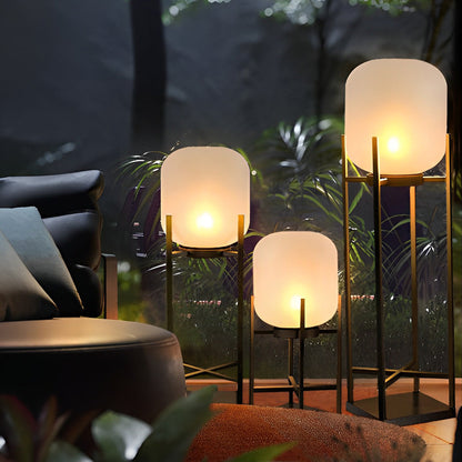 Retro Modern Stainless Steel Lantern LED Outdoor Floor Lamp IP65 Solar/Hardwired E27