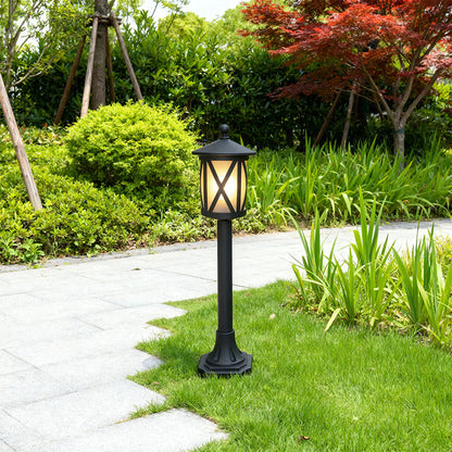 Solar LED Path Light Round Disc Top Bubble Pole Design Black Die-Cast Aluminum 3 Heights