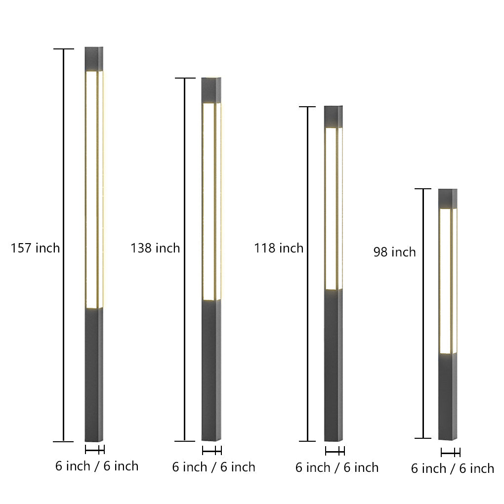 Garden Bollard Light | Solar & Hardwired Aluminum LED Outdoor Landscape Post