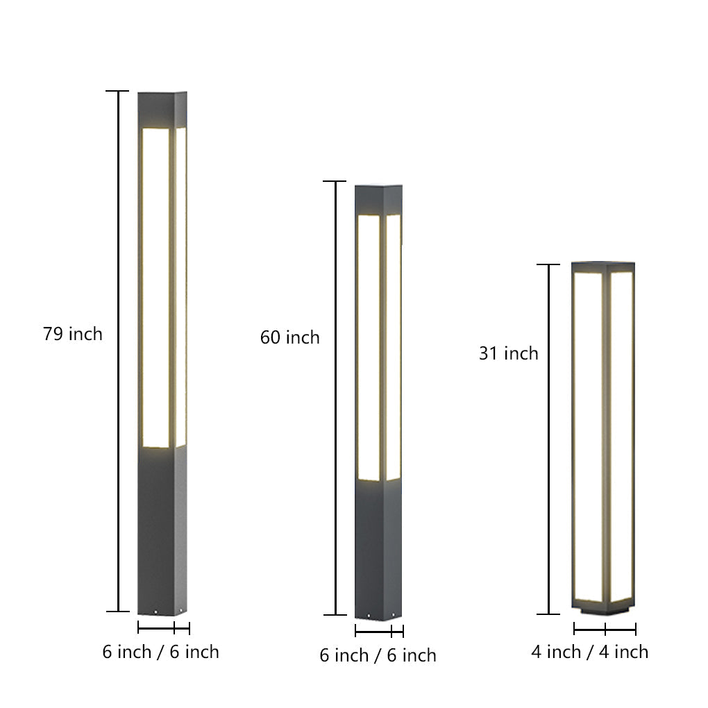Modern LED Garden Bollard Light Waterproof Outdoor Landscape Post