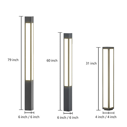 Modern LED Garden Bollard Light Waterproof Outdoor Landscape Post