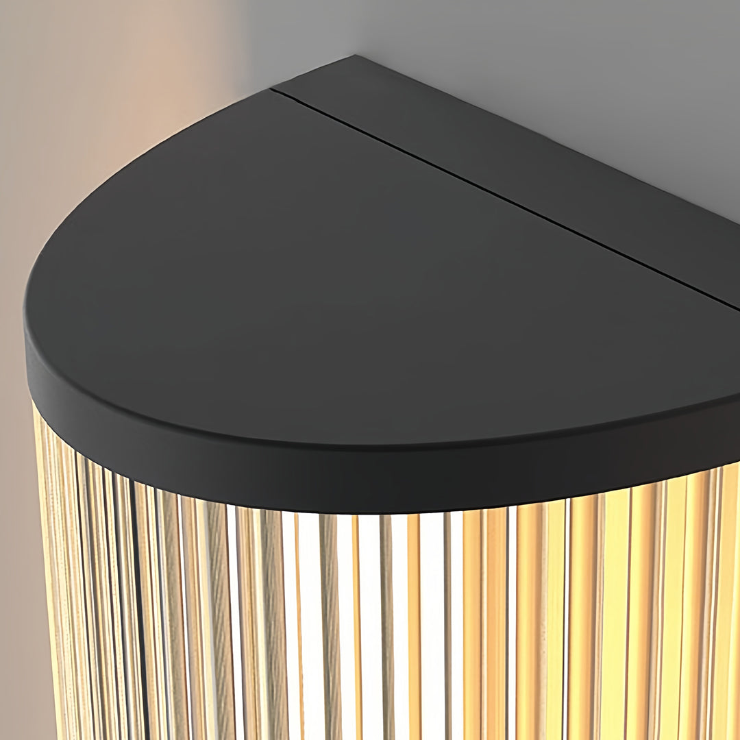 Vertical Fluted Stainless Steel LED Outdoor Wall Sconce IP65 Solar/Hardwired