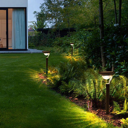 Solar Garden Stake Light Modern Floating Aura LED Stainless Steel Dusk to Dawn Gray