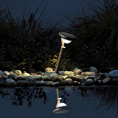 Solar Garden Stake Light Modern Floating Aura LED Stainless Steel Dusk to Dawn Gray