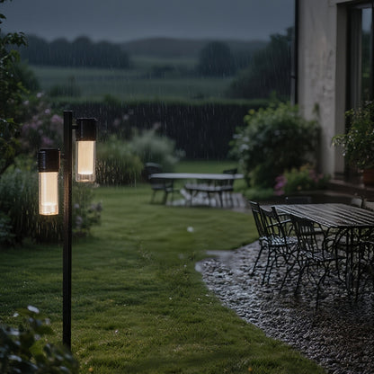Contemporary Path Light Single Double Head Black Aluminum Glass CRI90 IP65 DC24V 2 Heights