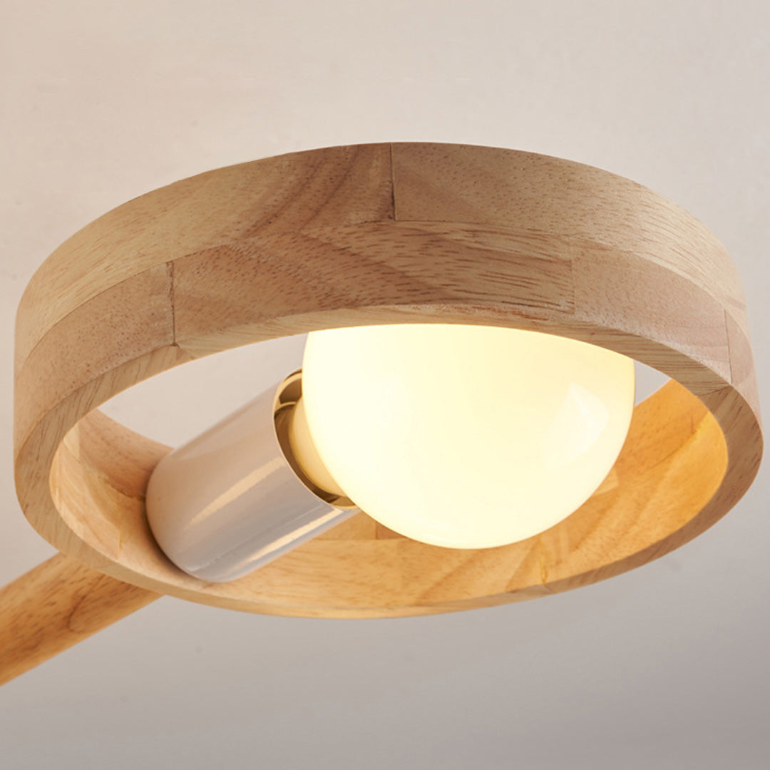Rubberwood Branch Chandelier Scandinavian E27 3 5 6 8 Light