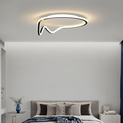 Abstract Loop Geometric Flush Mount Silicone Gold Black White Two Sizes
