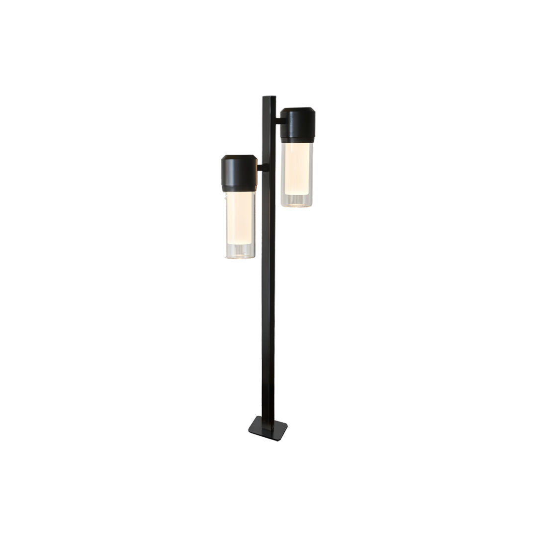 Contemporary Path Light Single Double Head Black Aluminum Glass CRI90 IP65 DC24V 2 Heights