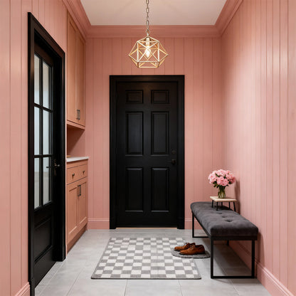 Nordic Gold Open-Cage Geometric Pendant Multi-Layer Electroplated E12 Entryway Hallway 10 Inch