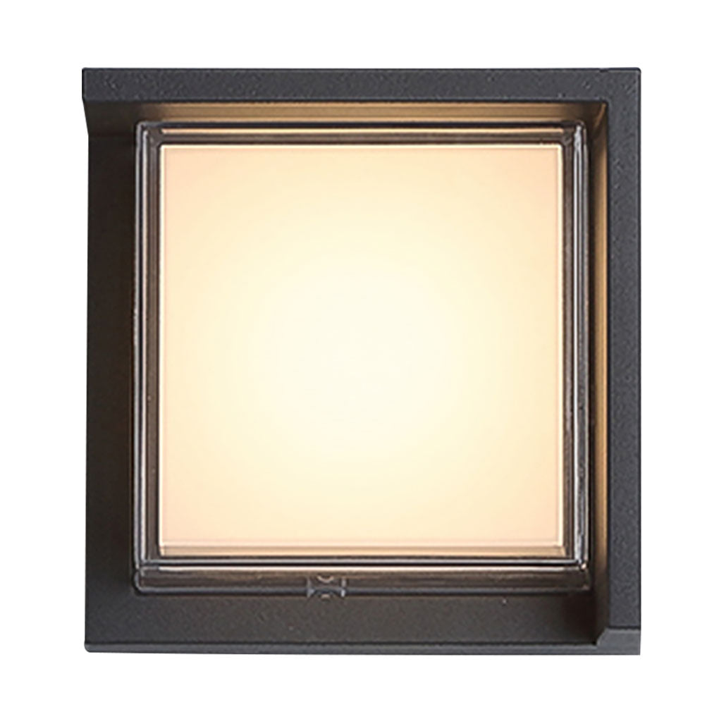Modern Geometric Outdoor Wall Sconce Round or Square Die-Cast Aluminum Acrylic IP54 12W 3000K Courtyard Villa