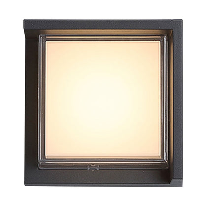 Modern Geometric Outdoor Wall Sconce Round or Square Die-Cast Aluminum Acrylic IP54 12W 3000K Courtyard Villa