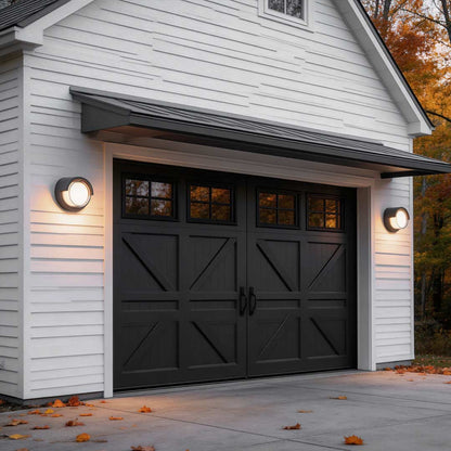 Modern Geometric Outdoor Wall Sconce Round or Square Die-Cast Aluminum Acrylic IP54 12W 3000K Courtyard Villa