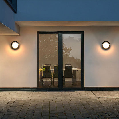 Modern Geometric Outdoor Wall Sconce Round or Square Die-Cast Aluminum Acrylic IP54 12W 3000K Courtyard Villa