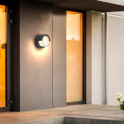 Modern Geometric Outdoor Wall Sconce Round or Square Die-Cast Aluminum Acrylic IP54 12W 3000K Courtyard Villa