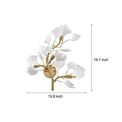 Ginkgo Leaf Gold Wall Light Iron Acrylic G9 3-Step CCT Nordic Decorative Indoor 19.7''