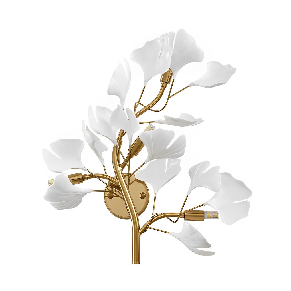 Ginkgo Leaf Gold Wall Light Iron Acrylic G9 3-Step CCT Nordic Decorative Indoor 19.7''