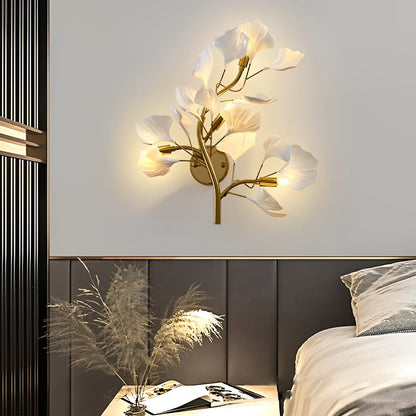 Ginkgo Leaf Gold Wall Light Iron Acrylic G9 3-Step CCT Nordic Decorative Indoor 19.7''