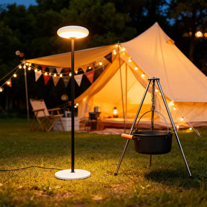 Solar Aluminium PE Disc Outdoor Floor Lamp IP65 10W 3000K/6000K 3 Heights
