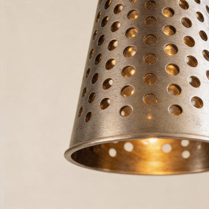 Glass Ball Pendant Light Italian Minimalist Clear Glass Perforated Copper Brass Cone E26 Dining Room 10 Inch