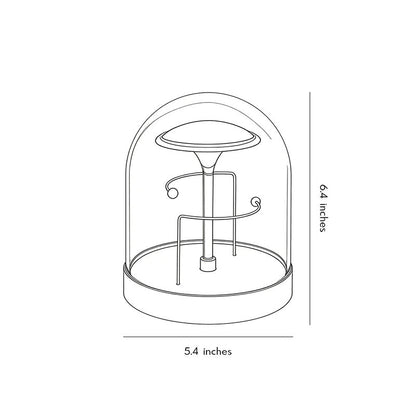 Modern Rechargeable LED Table Lamp Glass Dome Openable Recording Music Playback Touch Dimmable Brass Base Warm White 3000K 6.42 Inch