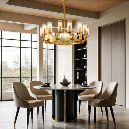 Fluted Cylinder Drop Chandelier