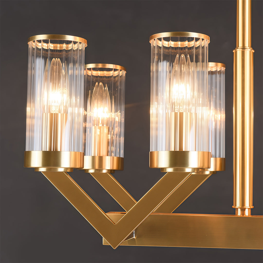Fluted Cylinder Drop Chandelier