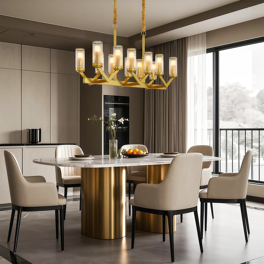 Fluted Cylinder Drop Chandelier