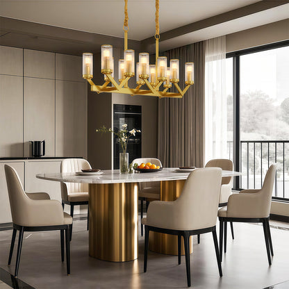Fluted Cylinder Drop Chandelier