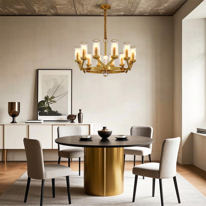 Fluted Cylinder Drop Chandelier