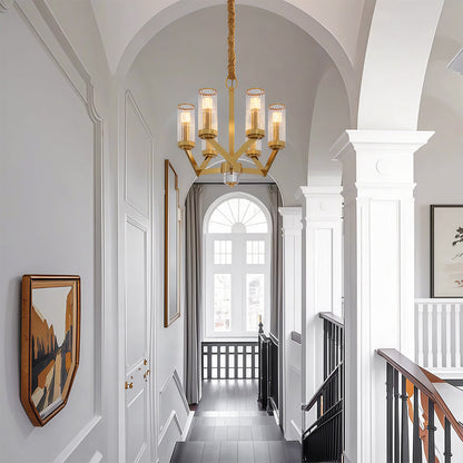 Fluted Cylinder Drop Chandelier