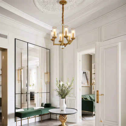 Fluted Cylinder Drop Chandelier