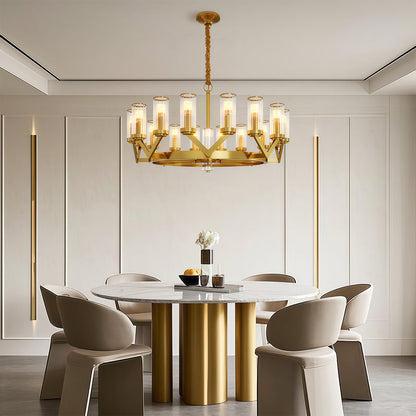 Fluted Cylinder Drop Chandelier
