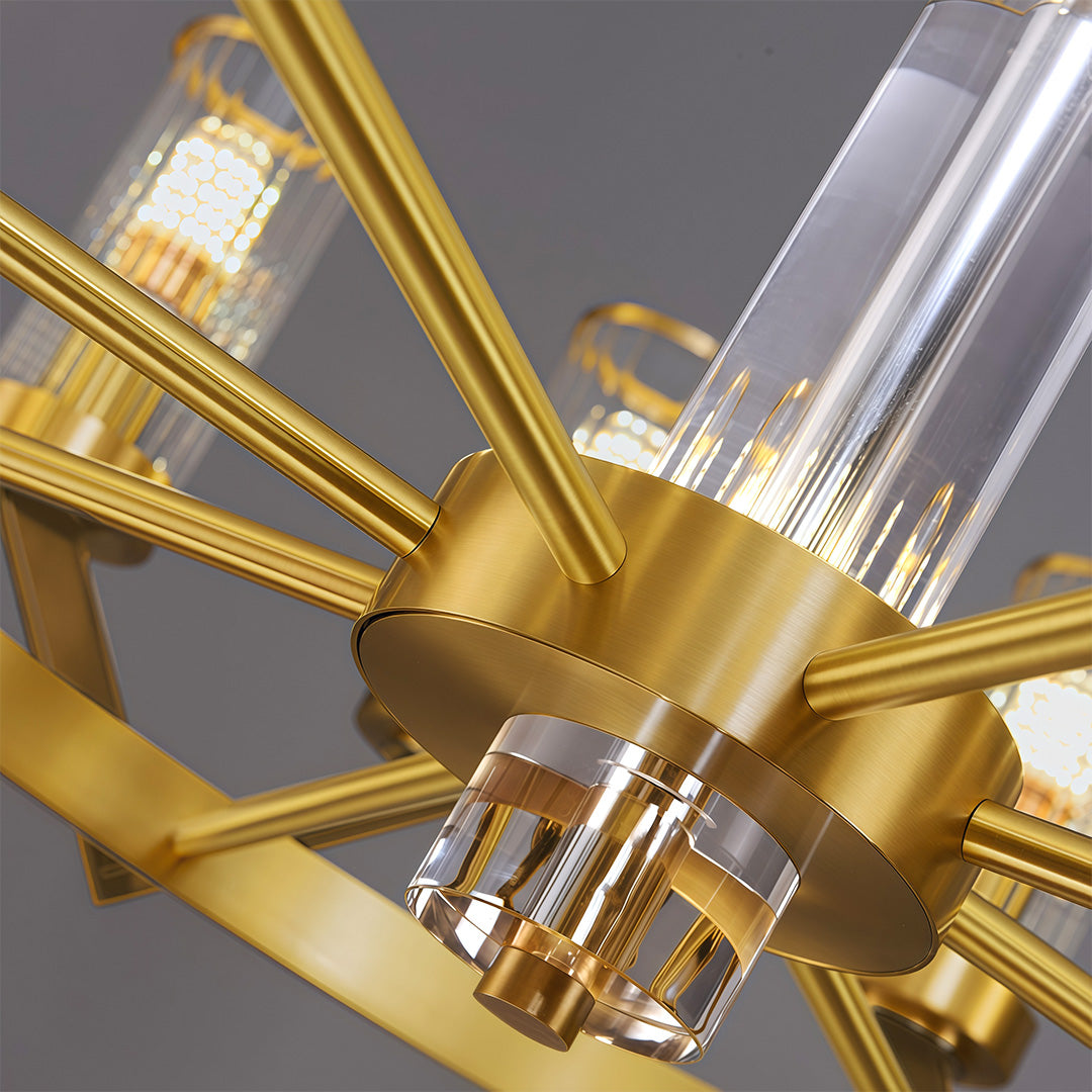 Fluted Cylinder Drop Chandelier