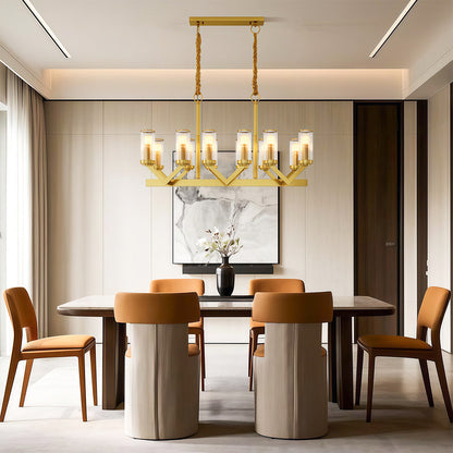 Fluted Cylinder Drop Chandelier