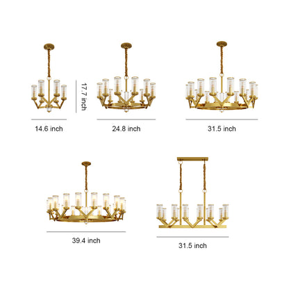 Fluted Cylinder Drop Chandelier