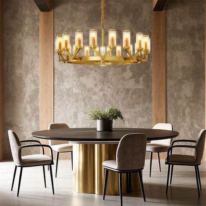 Fluted Cylinder Drop Chandelier