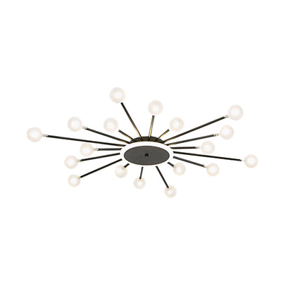 Sputnik Glass Globe Flush Mount Gold Black 18 24 30 Heads