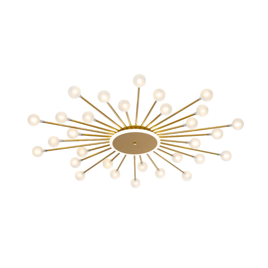 Sputnik Glass Globe Flush Mount Gold Black 18 24 30 Heads