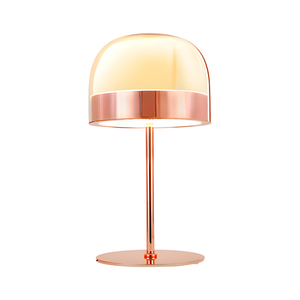 Glass Dome Mushroom Table Lamp Chrome Ring Accent 28W 2500lm CRI90 LED Rose Gold or Black