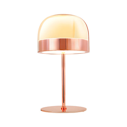 Glass Dome Mushroom Table Lamp Chrome Ring Accent 28W 2500lm CRI90 LED Rose Gold or Black